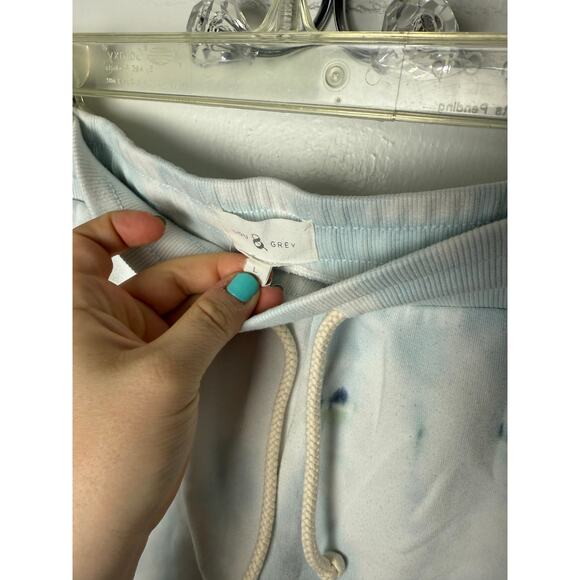 Lou & Grey Tie Dye Sweat Shorts Women's Large Blue White High Rise Lounge - Picture 5 of 6